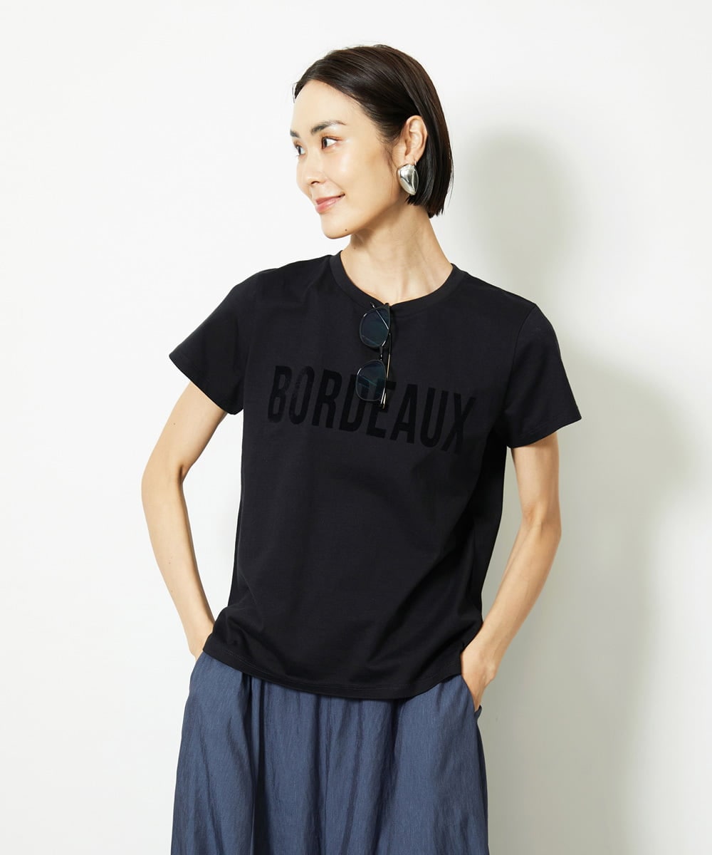 F6KJA01120 MICHEL KLEIN(小さいサイズ)(メゾン ドゥ サンク) ［小さいサイズ］フロッキーロゴTシャツ レッド