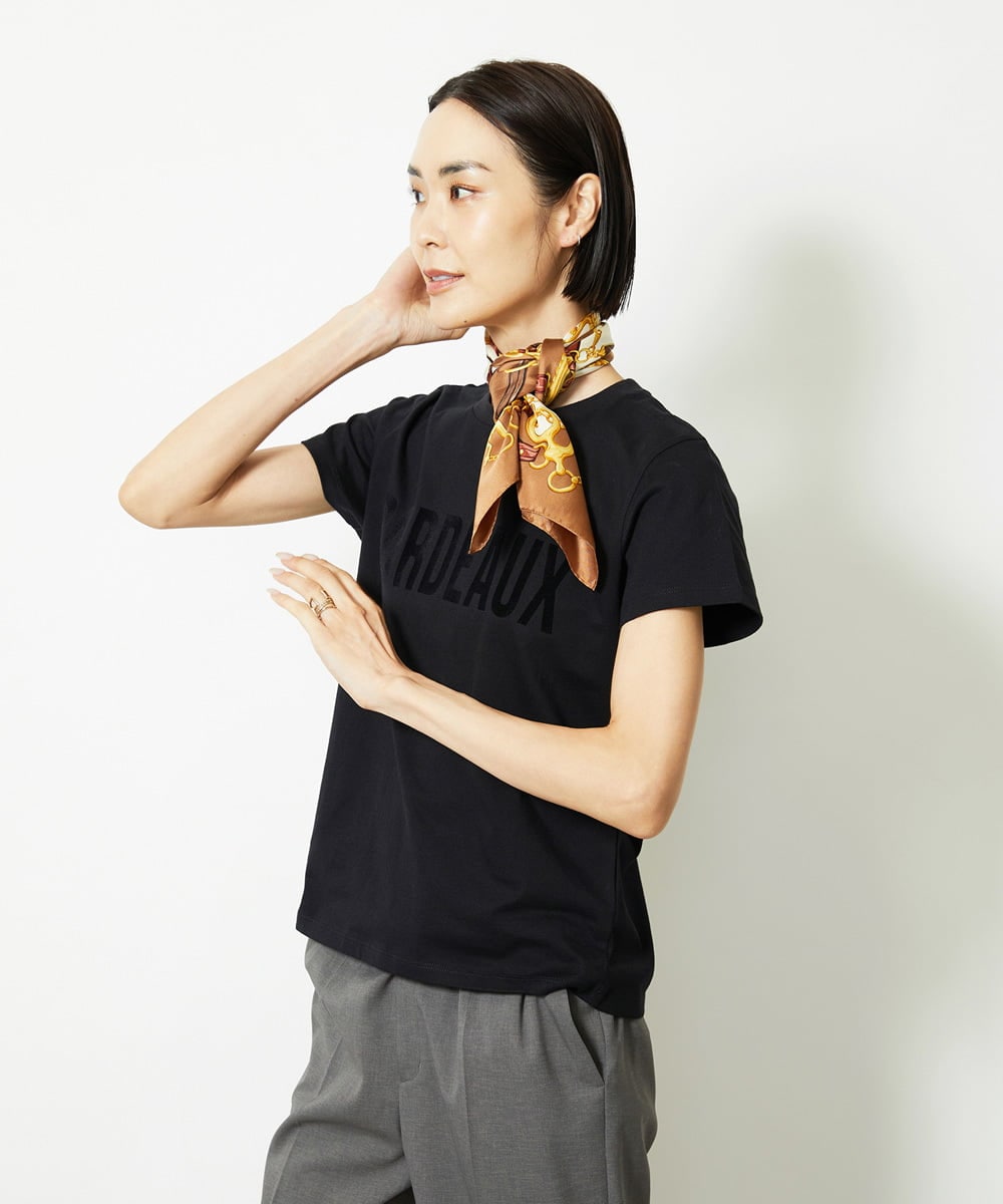 F6KJA01120 MICHEL KLEIN(小さいサイズ)(メゾン ドゥ サンク) ［小さいサイズ］フロッキーロゴTシャツ レッド