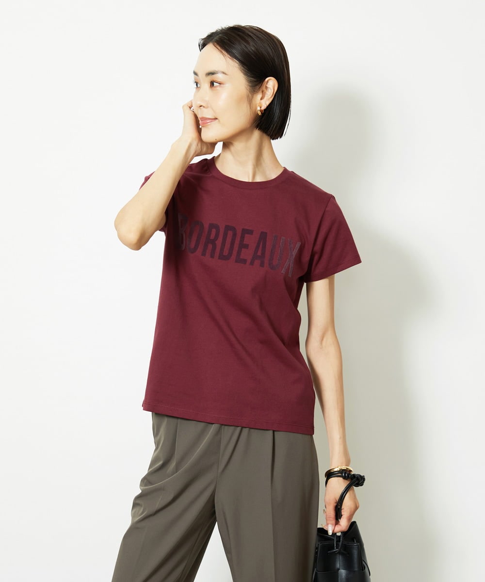 F6KJA01120 MICHEL KLEIN(小さいサイズ)(メゾン ドゥ サンク) ［小さいサイズ］フロッキーロゴTシャツ レッド