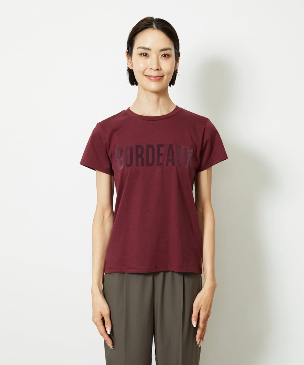 F6KJA01120 MICHEL KLEIN(小さいサイズ)(メゾン ドゥ サンク) ［小さいサイズ］フロッキーロゴTシャツ レッド