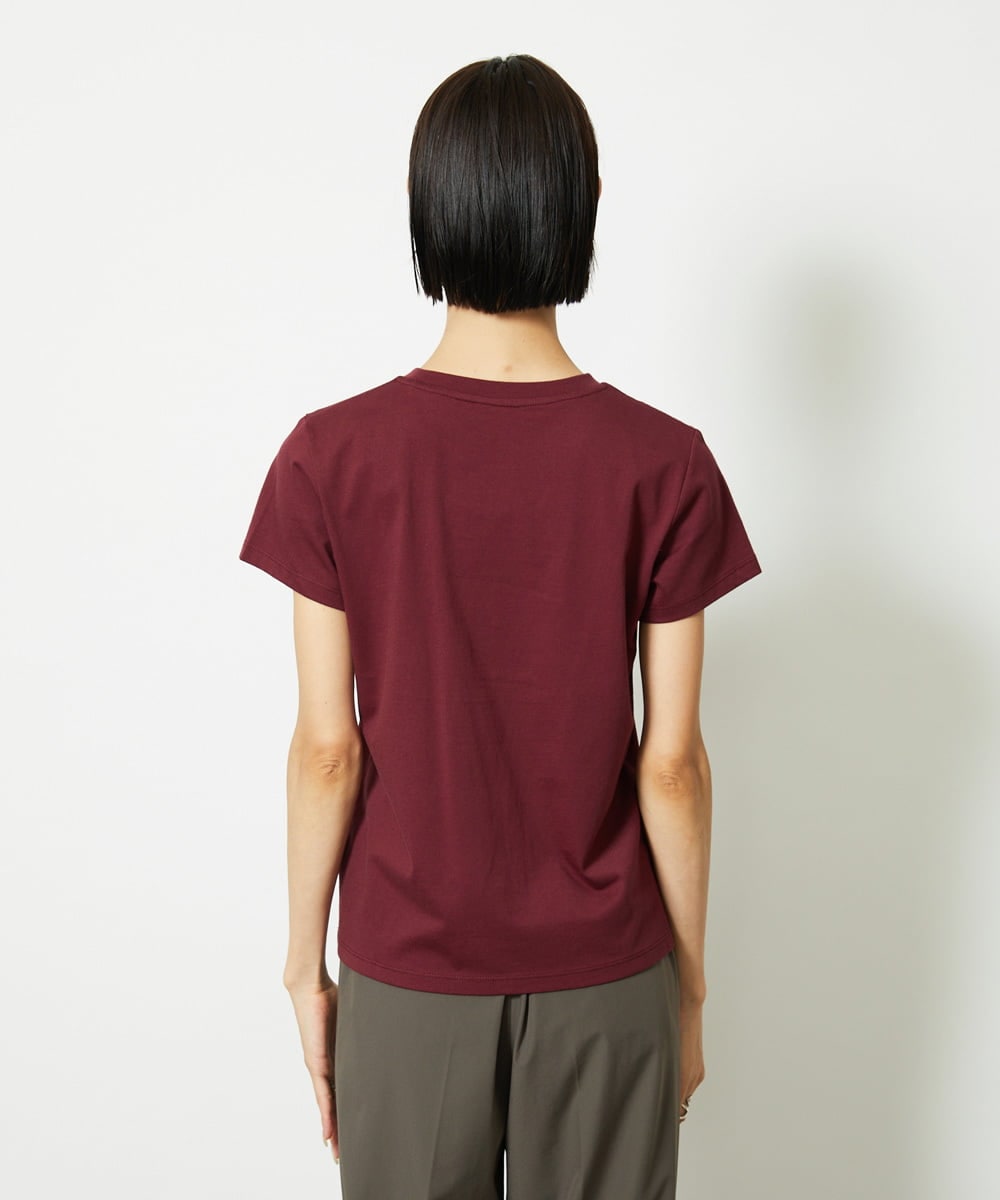 F6KJA01120 MICHEL KLEIN(小さいサイズ)(メゾン ドゥ サンク) ［小さいサイズ］フロッキーロゴTシャツ レッド