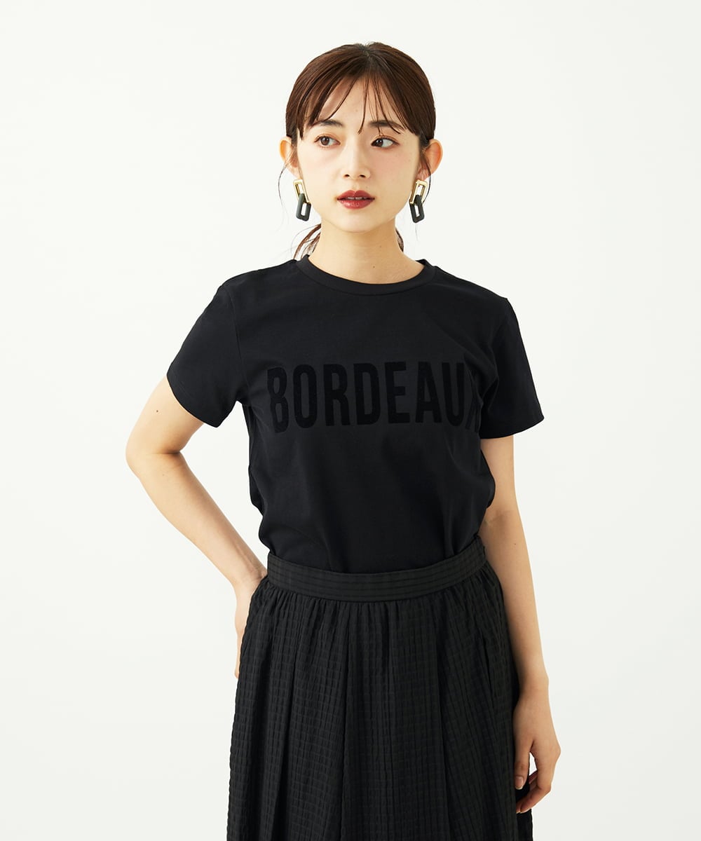 F6KJA01120 MICHEL KLEIN(小さいサイズ)(メゾン ドゥ サンク) ［小さいサイズ］フロッキーロゴTシャツ レッド