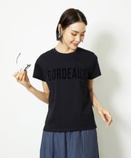 F6KJA01120 MICHEL KLEIN(小さいサイズ)(メゾン ドゥ サンク) ［小さいサイズ］フロッキーロゴTシャツ ブラック