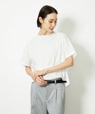 F6KJA05180 MICHEL KLEIN(小さいサイズ)(メゾン ドゥ サンク) ［小さいサイズ］トリオシアーチェックカットソー(セットアップ対応) ホワイト