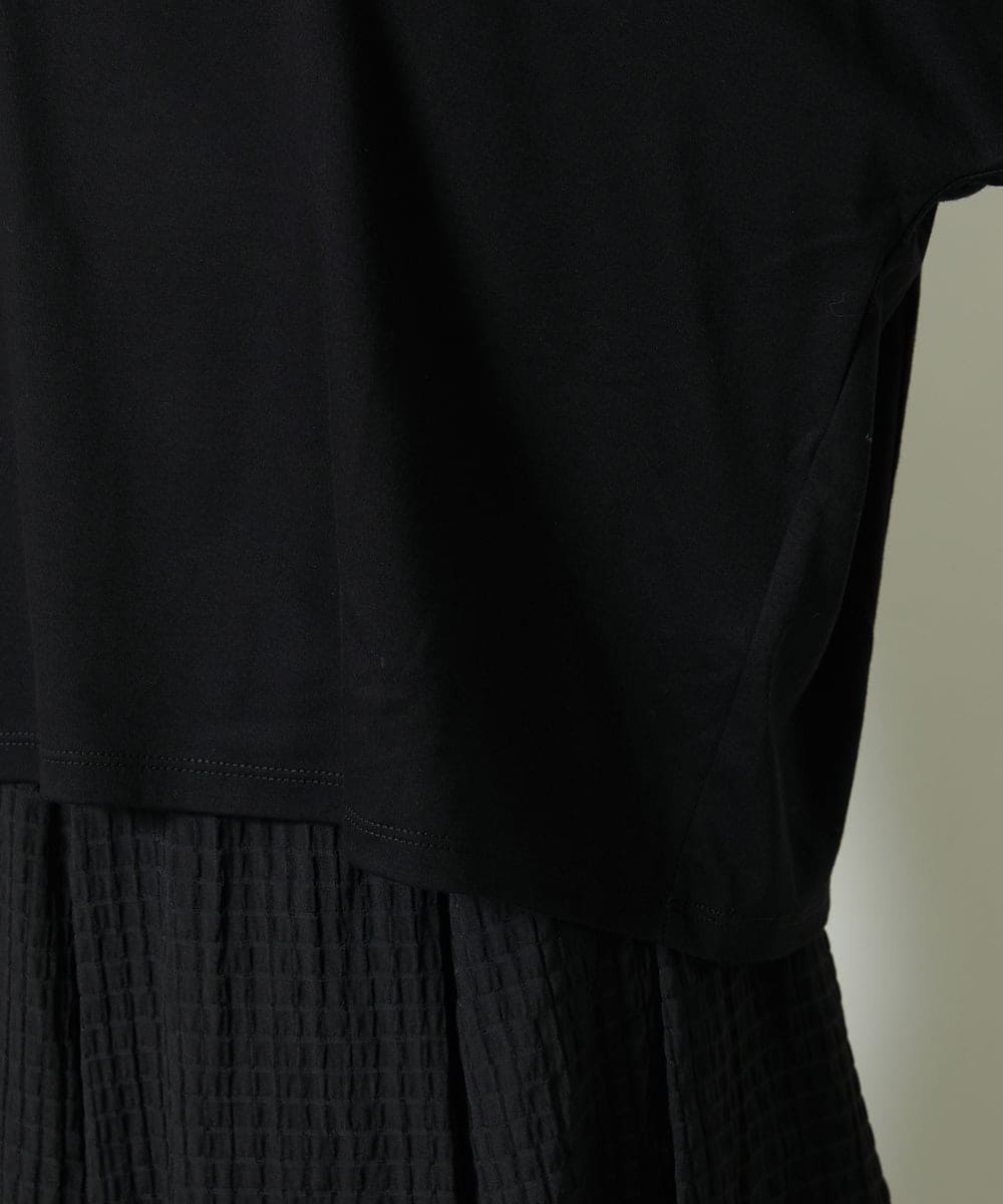 F6KJA05180 MICHEL KLEIN(小さいサイズ)(メゾン ドゥ サンク) ［小さいサイズ］トリオシアーチェックカットソー(セットアップ対応) ホワイト