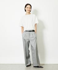 F6KJA05180 MICHEL KLEIN(小さいサイズ)(メゾン ドゥ サンク) ［小さいサイズ］トリオシアーチェックカットソー(セットアップ対応) ホワイト