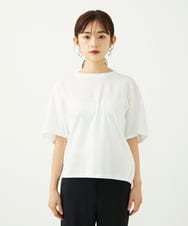 F6KJA05180 MICHEL KLEIN(小さいサイズ)(メゾン ドゥ サンク) ［小さいサイズ］トリオシアーチェックカットソー(セットアップ対応) ホワイト