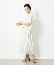 F6KJA05180 MICHEL KLEIN(小さいサイズ)(メゾン ドゥ サンク) ［小さいサイズ］トリオシアーチェックカットソー(セットアップ対応) ホワイト