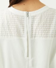 F6KJA05180 MICHEL KLEIN(小さいサイズ)(メゾン ドゥ サンク) ［小さいサイズ］トリオシアーチェックカットソー(セットアップ対応) ホワイト