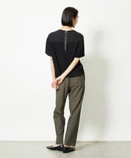 F6KJA05180 MICHEL KLEIN(小さいサイズ)(メゾン ドゥ サンク) ［小さいサイズ］トリオシアーチェックカットソー(セットアップ対応) ホワイト