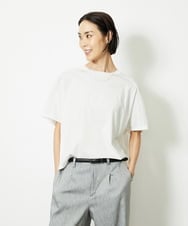 F6KJA05180 MICHEL KLEIN(小さいサイズ)(メゾン ドゥ サンク) ［小さいサイズ］トリオシアーチェックカットソー(セットアップ対応) ホワイト
