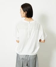 F6KJA05180 MICHEL KLEIN(小さいサイズ)(メゾン ドゥ サンク) ［小さいサイズ］トリオシアーチェックカットソー(セットアップ対応) ホワイト