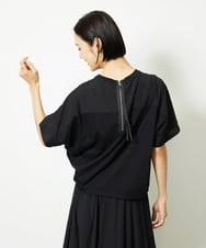 F6KJA05180 MICHEL KLEIN(小さいサイズ)(メゾン ドゥ サンク) ［小さいサイズ］トリオシアーチェックカットソー(セットアップ対応) ブラック
