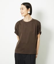 F6KJA33150 MICHEL KLEIN(小さいサイズ)(メゾン ドゥ サンク) [小さいサイズ]ギャザースリーブカットソー(接触冷感) ブラウン