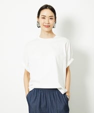 F6KJA33150 MICHEL KLEIN(小さいサイズ)(メゾン ドゥ サンク) [小さいサイズ]ギャザースリーブカットソー(接触冷感) ホワイト