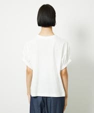 F6KJA33150 MICHEL KLEIN(小さいサイズ)(メゾン ドゥ サンク) [小さいサイズ]ギャザースリーブカットソー(接触冷感) ブラック
