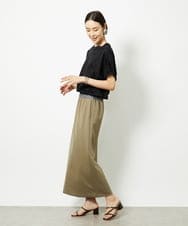 F6KJA33150 MICHEL KLEIN(小さいサイズ)(メゾン ドゥ サンク) [小さいサイズ]ギャザースリーブカットソー(接触冷感) ブラック