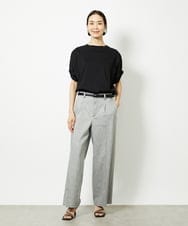 F6KJA33150 MICHEL KLEIN(小さいサイズ)(メゾン ドゥ サンク) [小さいサイズ]ギャザースリーブカットソー(接触冷感) ブラック