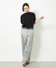 F6KJA33150 MICHEL KLEIN(小さいサイズ)(メゾン ドゥ サンク) [小さいサイズ]ギャザースリーブカットソー(接触冷感) ブラック
