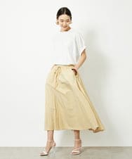F6KJA33150 MICHEL KLEIN(小さいサイズ)(メゾン ドゥ サンク) [小さいサイズ]ギャザースリーブカットソー(接触冷感) ブラック