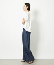 F6KJA33150 MICHEL KLEIN(小さいサイズ)(メゾン ドゥ サンク) [小さいサイズ]ギャザースリーブカットソー(接触冷感) ブラック