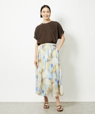 F6KJA33150 MICHEL KLEIN(小さいサイズ)(メゾン ドゥ サンク) [小さいサイズ]ギャザースリーブカットソー(接触冷感) ブラック