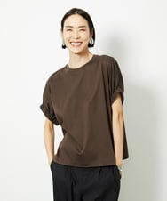 F6KJA33150 MICHEL KLEIN(小さいサイズ)(メゾン ドゥ サンク) [小さいサイズ]ギャザースリーブカットソー(接触冷感) ブラック