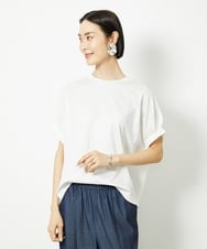 F6KJA33150 MICHEL KLEIN(小さいサイズ)(メゾン ドゥ サンク) [小さいサイズ]ギャザースリーブカットソー(接触冷感) ブラック