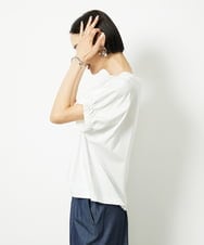 F6KJA33150 MICHEL KLEIN(小さいサイズ)(メゾン ドゥ サンク) [小さいサイズ]ギャザースリーブカットソー(接触冷感) ブラック