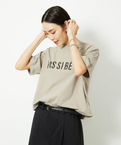 F6KJA41120 MICHEL KLEIN(小さいサイズ) [小さいサイズ]かすれプリントロゴＴシャツ