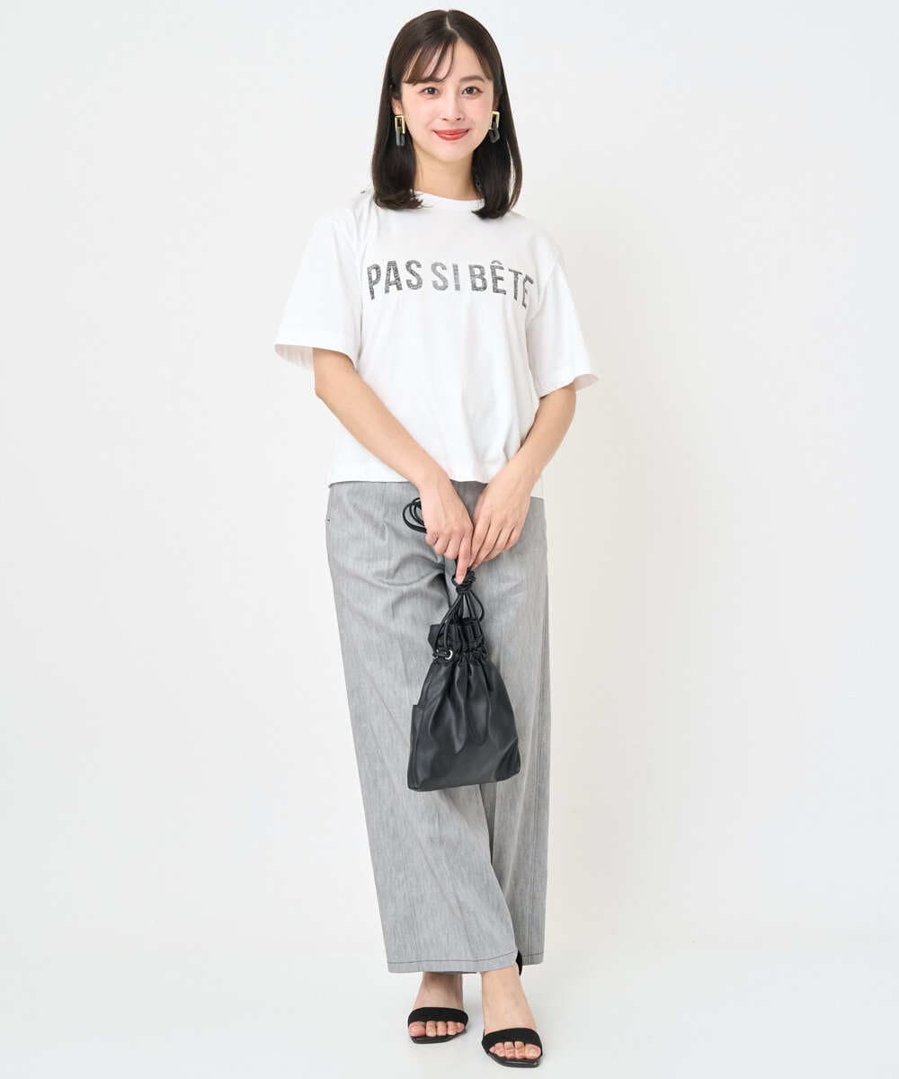 F6KJA41120 MICHEL KLEIN(小さいサイズ)(メゾン ドゥ サンク) [小さいサイズ]プリントロゴＴシャツ カーキ