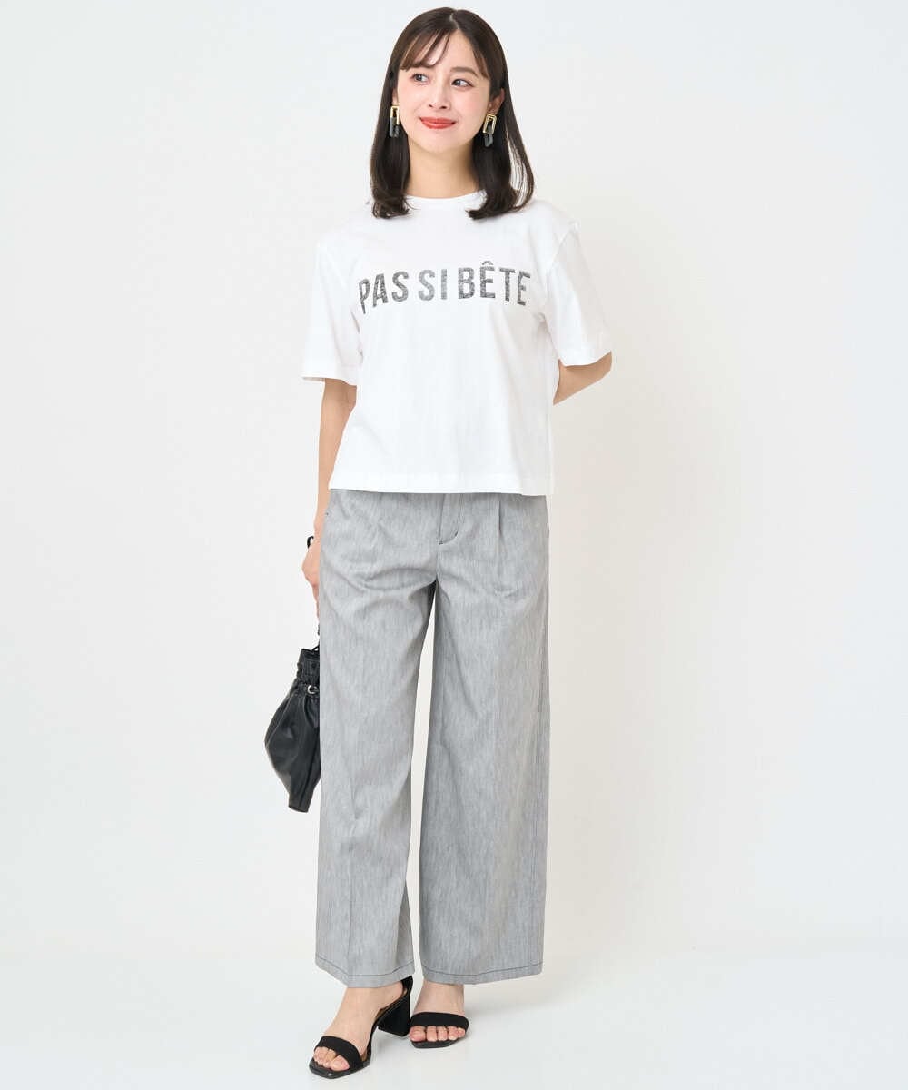 F6KJA41120 MICHEL KLEIN(小さいサイズ)(メゾン ドゥ サンク) [小さいサイズ]プリントロゴＴシャツ カーキ