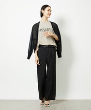 F6KJA41120 MICHEL KLEIN(小さいサイズ)(メゾン ドゥ サンク) [小さいサイズ]かすれプリントロゴＴシャツ カーキ