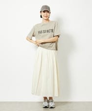 F6KJA41120 MICHEL KLEIN(小さいサイズ)(メゾン ドゥ サンク) [小さいサイズ]かすれプリントロゴＴシャツ カーキ