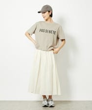 F6KJA41120 MICHEL KLEIN(小さいサイズ)(メゾン ドゥ サンク) [小さいサイズ]かすれプリントロゴＴシャツ カーキ