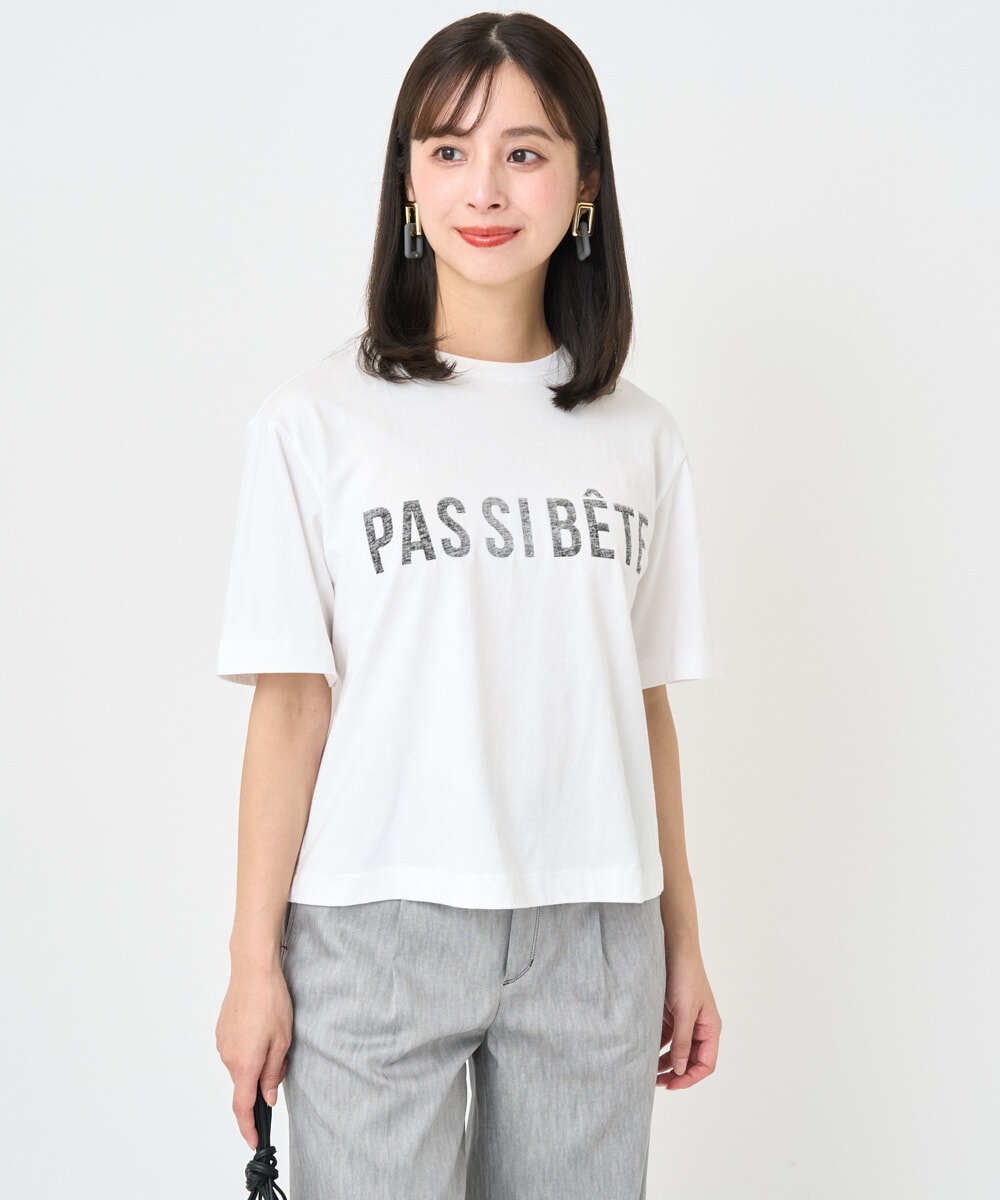 F6KJA41120 MICHEL KLEIN(小さいサイズ)(メゾン ドゥ サンク) [小さいサイズ]プリントロゴＴシャツ カーキ