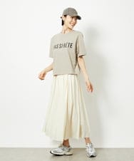 F6KJA41120 MICHEL KLEIN(小さいサイズ)(メゾン ドゥ サンク) [小さいサイズ]かすれプリントロゴＴシャツ カーキ