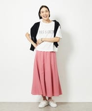 F6KJA41120 MICHEL KLEIN(小さいサイズ)(メゾン ドゥ サンク) [小さいサイズ]かすれプリントロゴＴシャツ カーキ