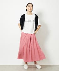 F6KJA41120 MICHEL KLEIN(小さいサイズ)(メゾン ドゥ サンク) [小さいサイズ]かすれプリントロゴＴシャツ カーキ