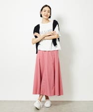 F6KJA41120 MICHEL KLEIN(小さいサイズ)(メゾン ドゥ サンク) [小さいサイズ]かすれプリントロゴＴシャツ カーキ