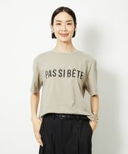 F6KJA41120 MICHEL KLEIN(小さいサイズ)(メゾン ドゥ サンク) [小さいサイズ]かすれプリントロゴＴシャツ カーキ