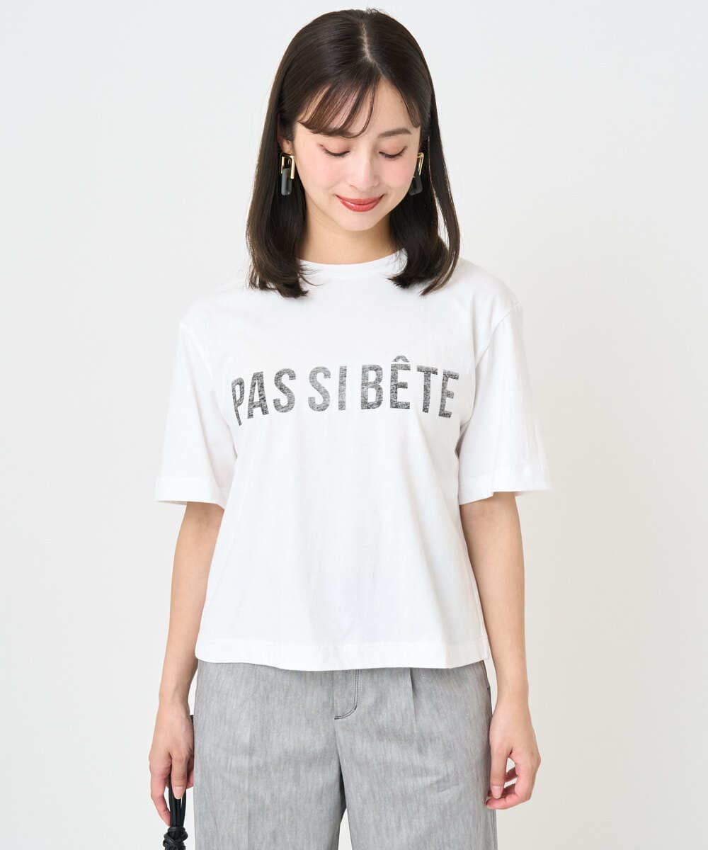 F6KJA41120 MICHEL KLEIN(小さいサイズ)(メゾン ドゥ サンク) [小さいサイズ]プリントロゴＴシャツ カーキ