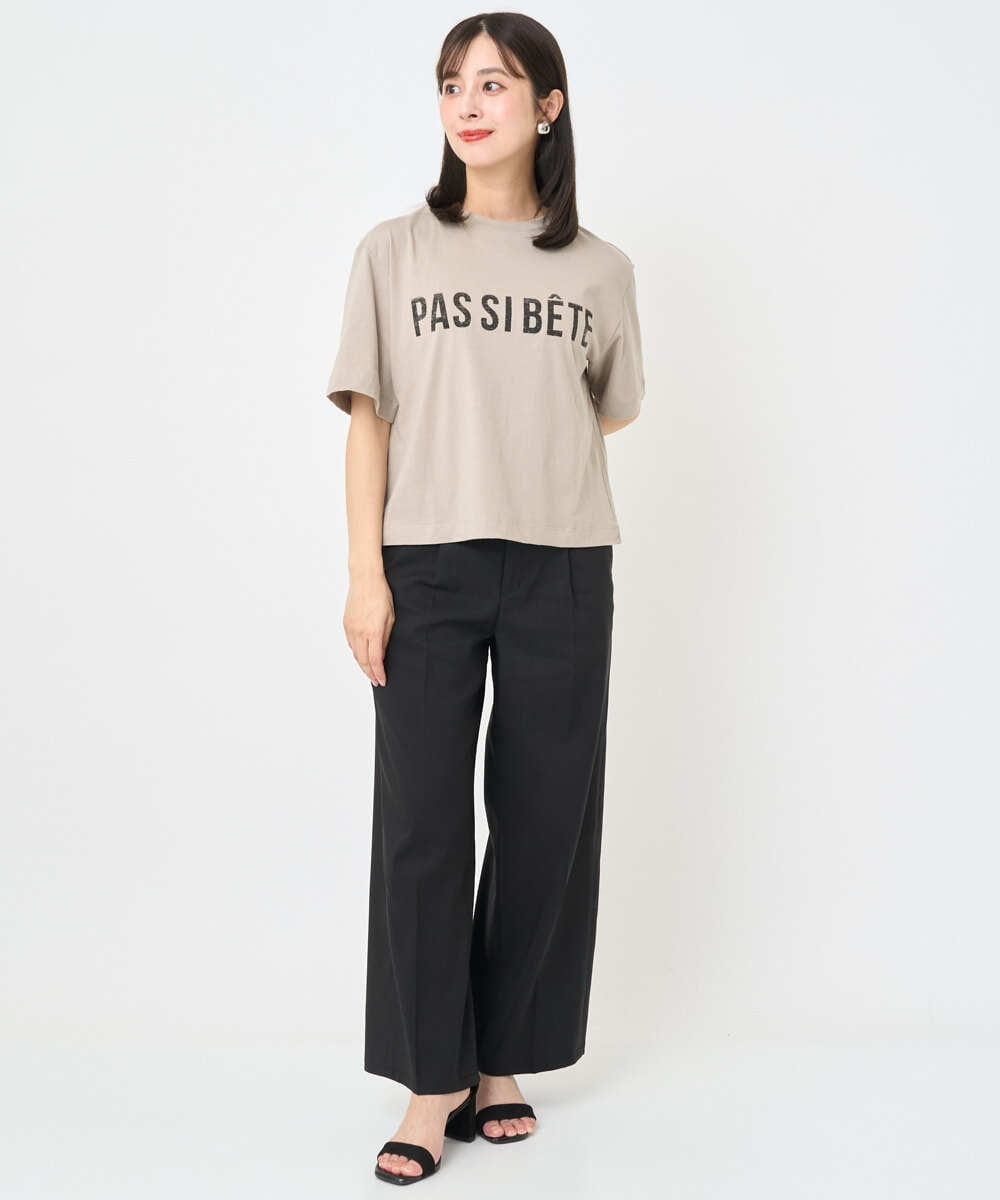 F6KJA41120 MICHEL KLEIN(小さいサイズ)(メゾン ドゥ サンク) [小さいサイズ]プリントロゴＴシャツ カーキ