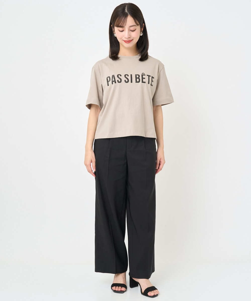 F6KJA41120 MICHEL KLEIN(小さいサイズ)(メゾン ドゥ サンク) [小さいサイズ]プリントロゴＴシャツ カーキ