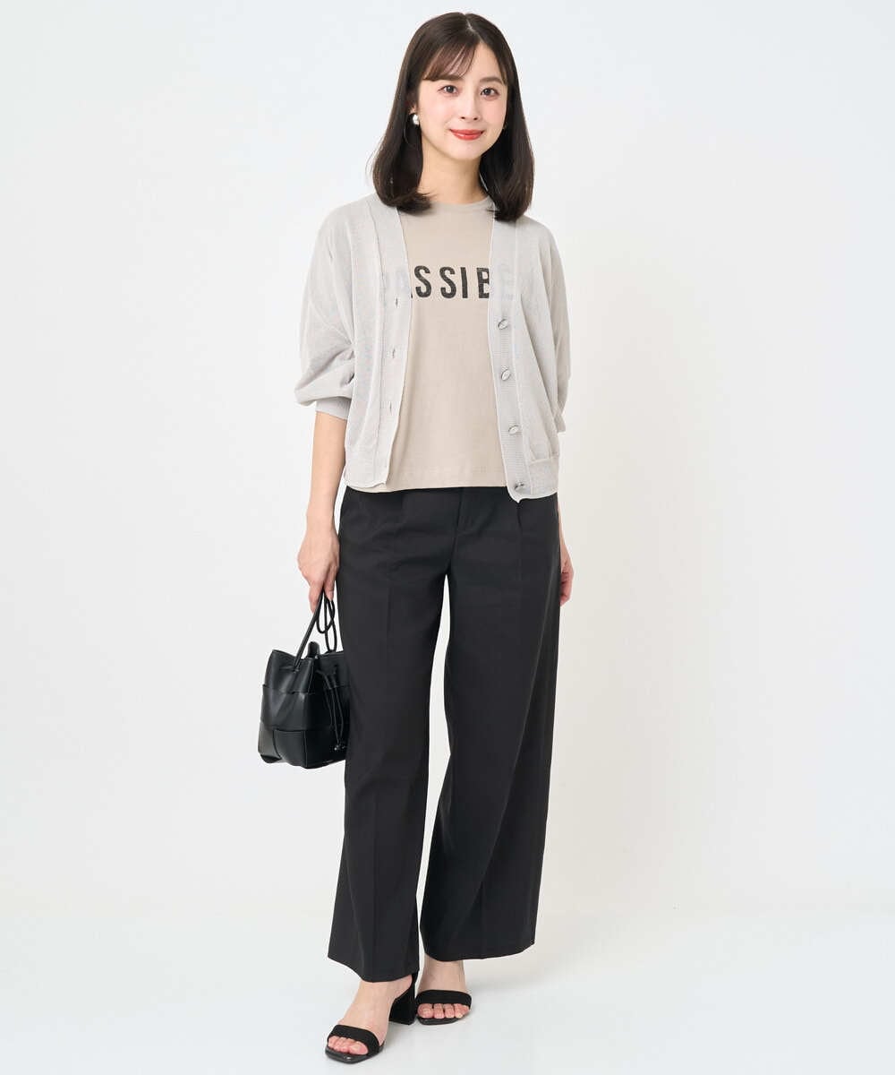 F6KJA41120 MICHEL KLEIN(小さいサイズ)(メゾン ドゥ サンク) [小さいサイズ]プリントロゴＴシャツ カーキ