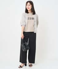 F6KJA41120 MICHEL KLEIN(小さいサイズ)(メゾン ドゥ サンク) [小さいサイズ]プリントロゴＴシャツ カーキ