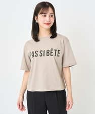 F6KJA41120 MICHEL KLEIN(小さいサイズ)(メゾン ドゥ サンク) [小さいサイズ]プリントロゴＴシャツ カーキ