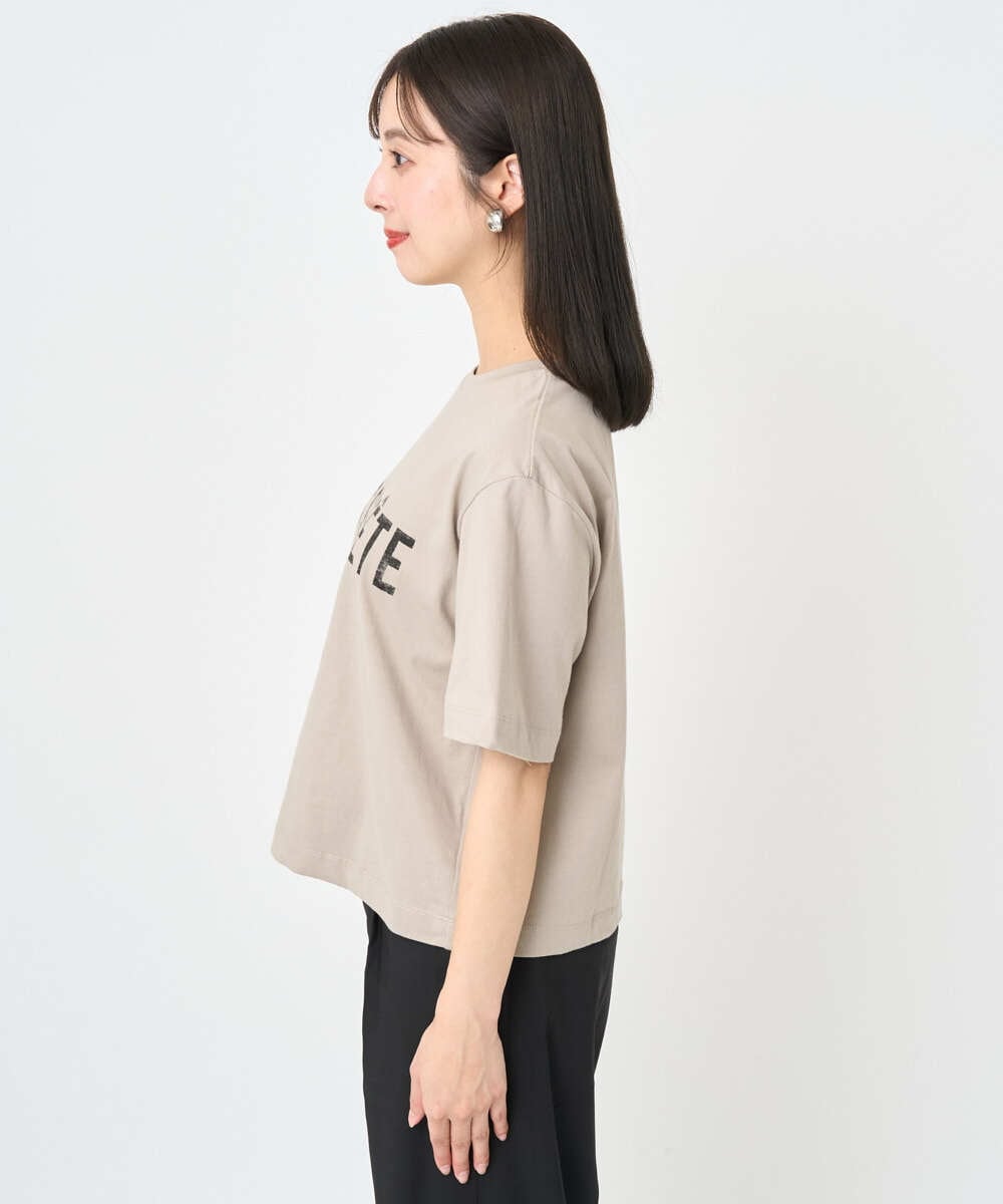 F6KJA41120 MICHEL KLEIN(小さいサイズ)(メゾン ドゥ サンク) [小さいサイズ]プリントロゴＴシャツ カーキ