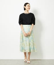 F6KJB37150 MICHEL KLEIN(小さいサイズ)(メゾン ドゥ サンク) [小さいサイズ]袖タックカットソー(接触冷感) ピンク