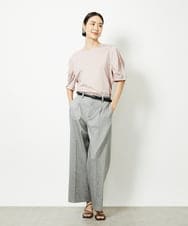 F6KJB37150 MICHEL KLEIN(小さいサイズ)(メゾン ドゥ サンク) [小さいサイズ]袖タックカットソー(接触冷感) ピンク